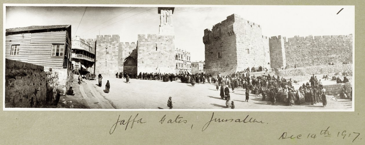 Jaffaporten, Jerusalem, 14 december 1917 av Capt. Arthur Rhodes