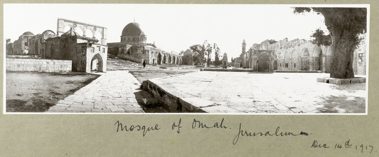 Moskén i Omar, Jerusalem, 14 december 1917 av Capt. Arthur Rhodes