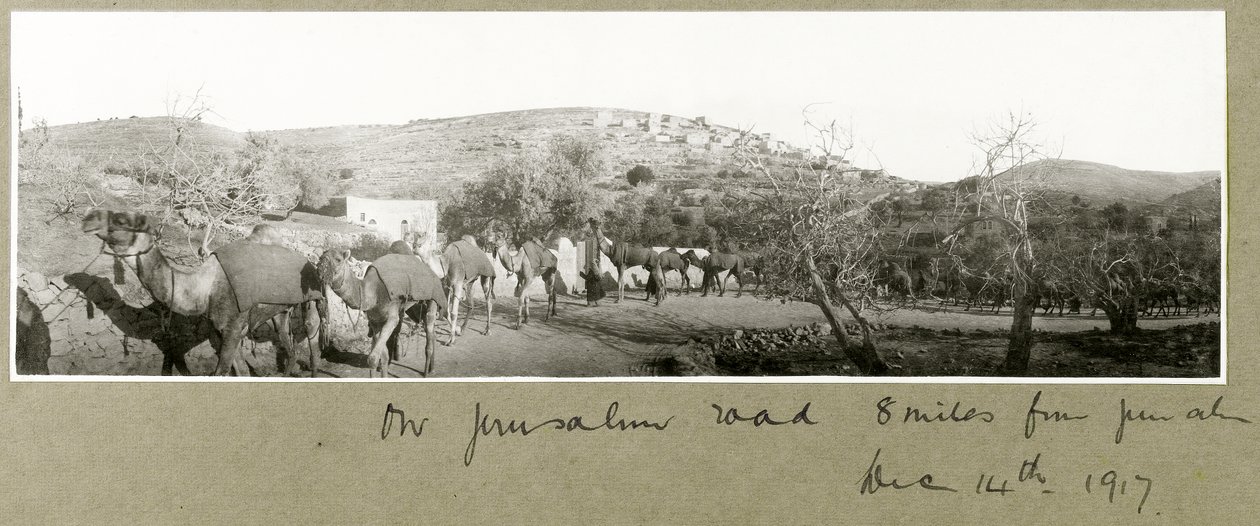 På Jerusalem Road, 8 miles från Jerusalem, 14 december 1917 av Capt. Arthur Rhodes