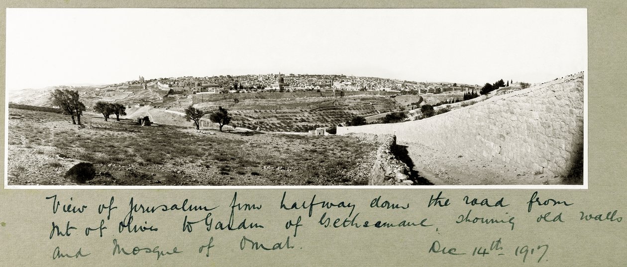 Utsikt över Jerusalem, 14 december 1917 av Capt. Arthur Rhodes