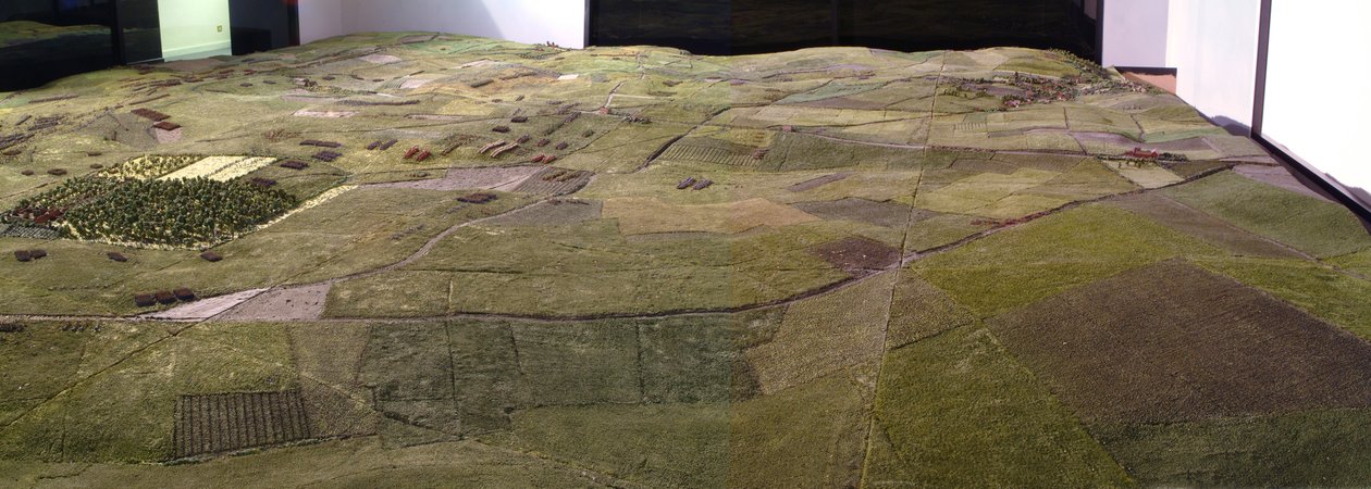 Diorama från slaget vid Waterloo som visar trupper placerade kl. 19.45 den 18 juni 1815 (blandade media) (detaljer) av Capt. William Siborne
