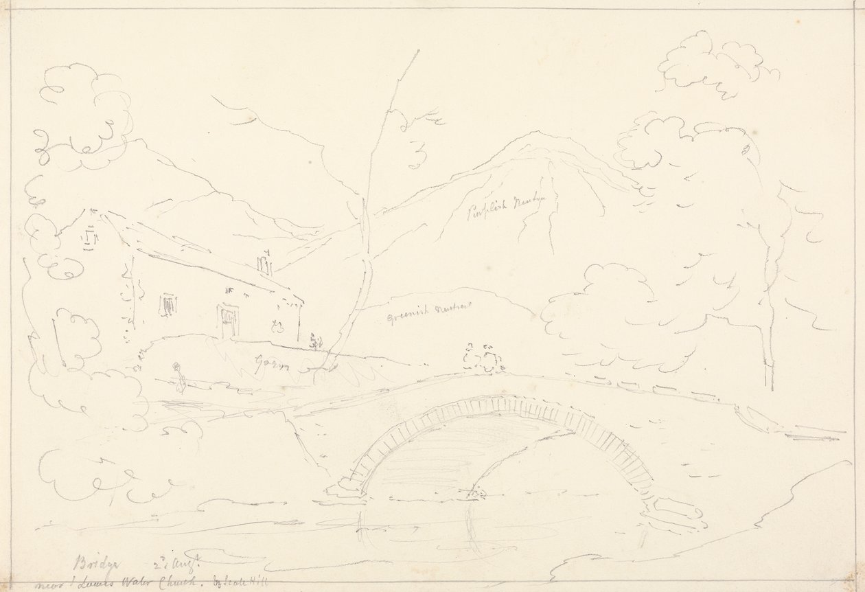 Bro nära Loweswater Church i Scale Hill, 2 augusti av Capt. Thomas Hastings