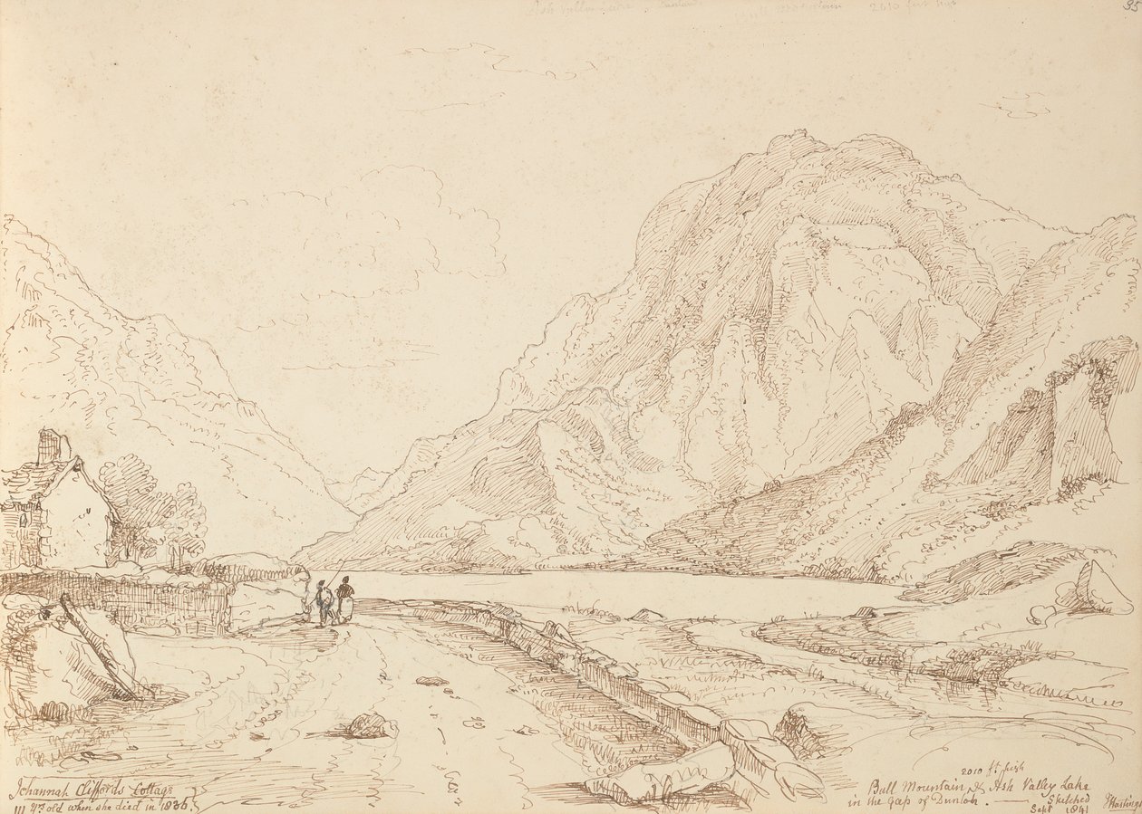 Bull Mountain och Ash Valley Lake i Gap of Dunloh, september 1841 av Capt. Thomas Hastings