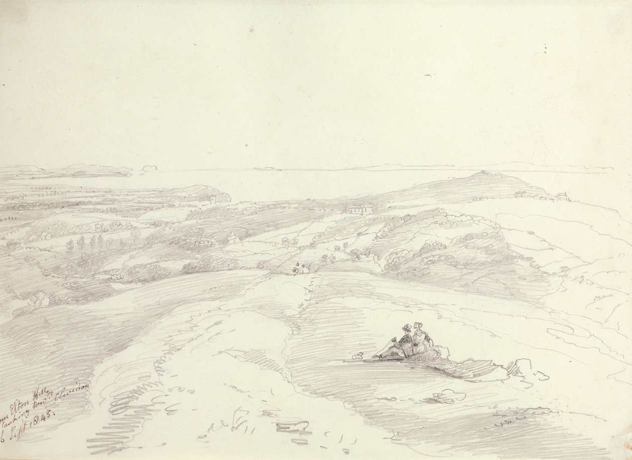 Från Elton Hills ser mot Clevedon, 6 september 1845 av Capt. Thomas Hastings