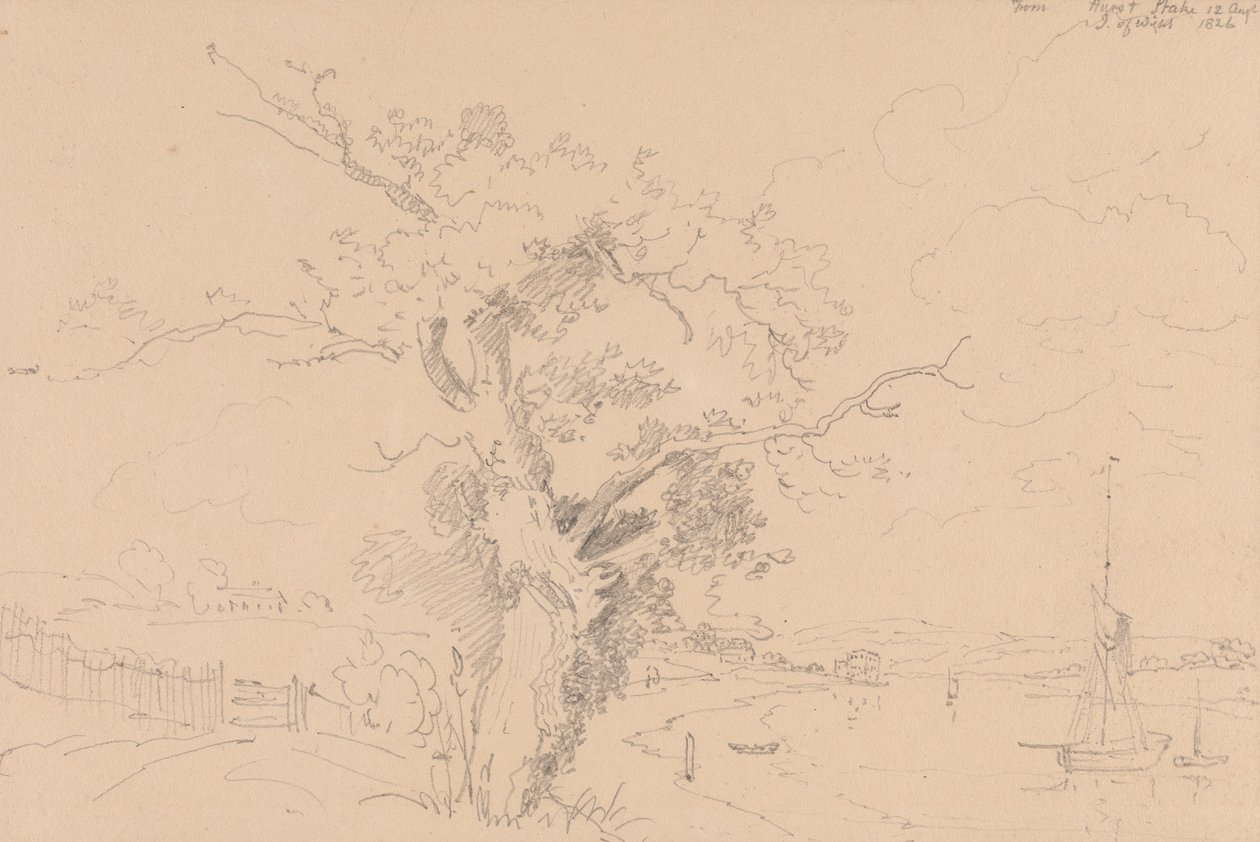 Från Hurst Stake, Isle of Wight, 12 augusti 1826 av Capt. Thomas Hastings