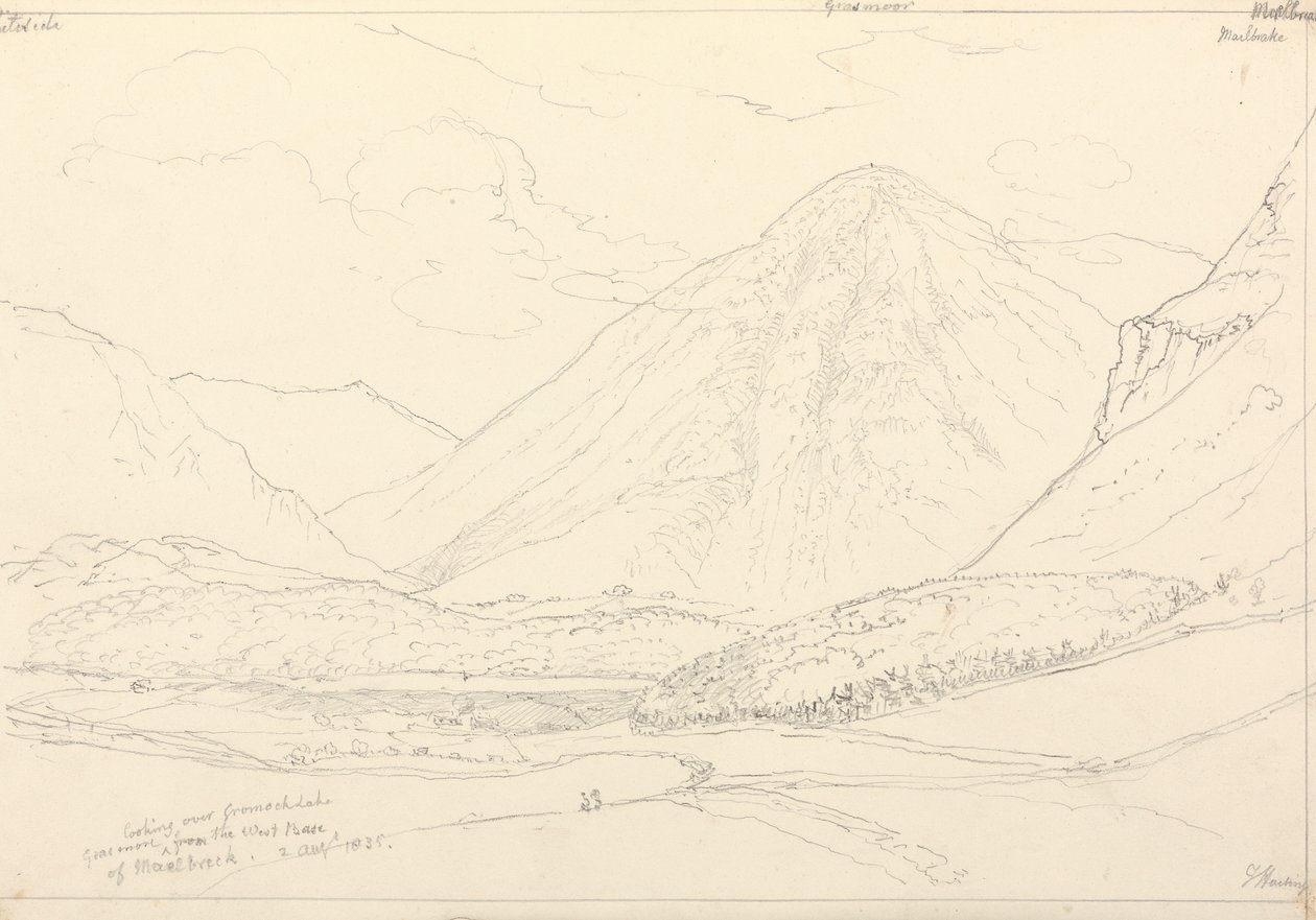 Grasmoor från den västra basen i Mellbreak, 2 augusti 1835 av Capt. Thomas Hastings