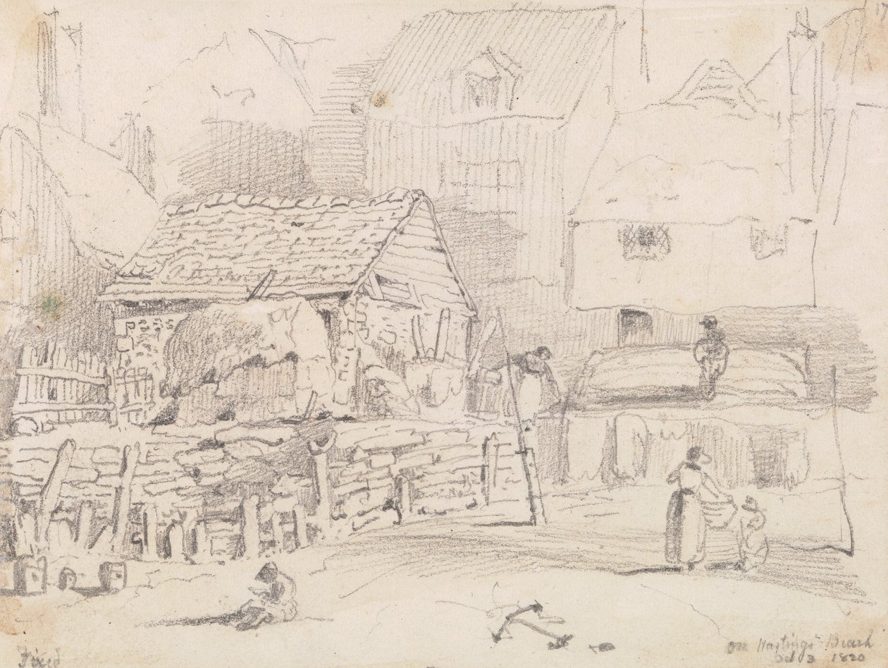 På Hastings Beach, 3 oktober 1820 av Capt. Thomas Hastings