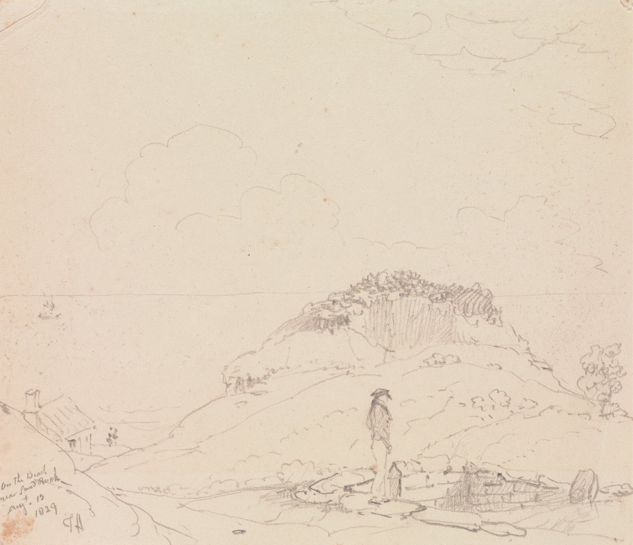 På stranden nära Sandrock, 13 augusti 1829 av Capt. Thomas Hastings