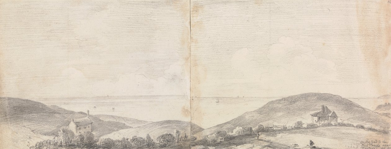 På vägen till fiskdammarna nära Hastings, april 1820 av Capt. Thomas Hastings