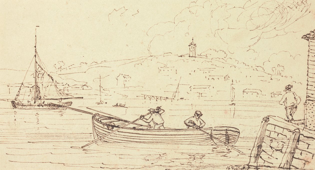 Sketch of Boatmen, West Cowes, 16 februari 1826 av Capt. Thomas Hastings