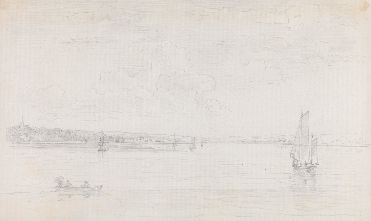 Sketch of Cowes, Isle of Wight, från Solent av Capt. Thomas Hastings