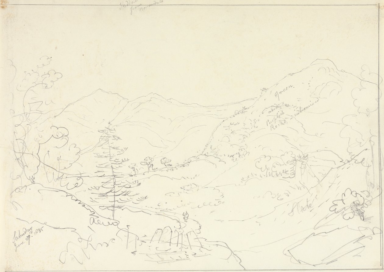 Skiddaw från Borrowdale, lördagen den 27 juni 1835 av Capt. Thomas Hastings