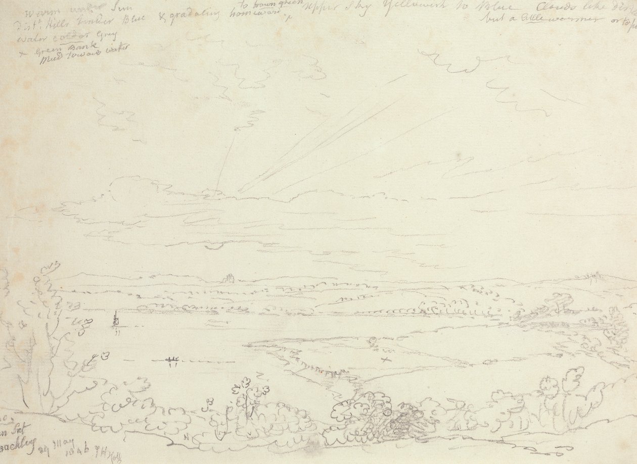 Solnedgång, Beachley, 29 maj 1846 av Capt. Thomas Hastings