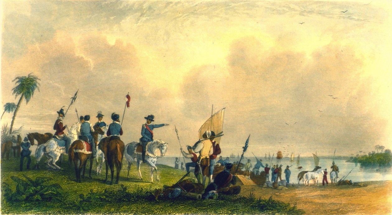 De Sotos landstigning i Tampa Bay 1539, 1853 av Captain Seth Eastman