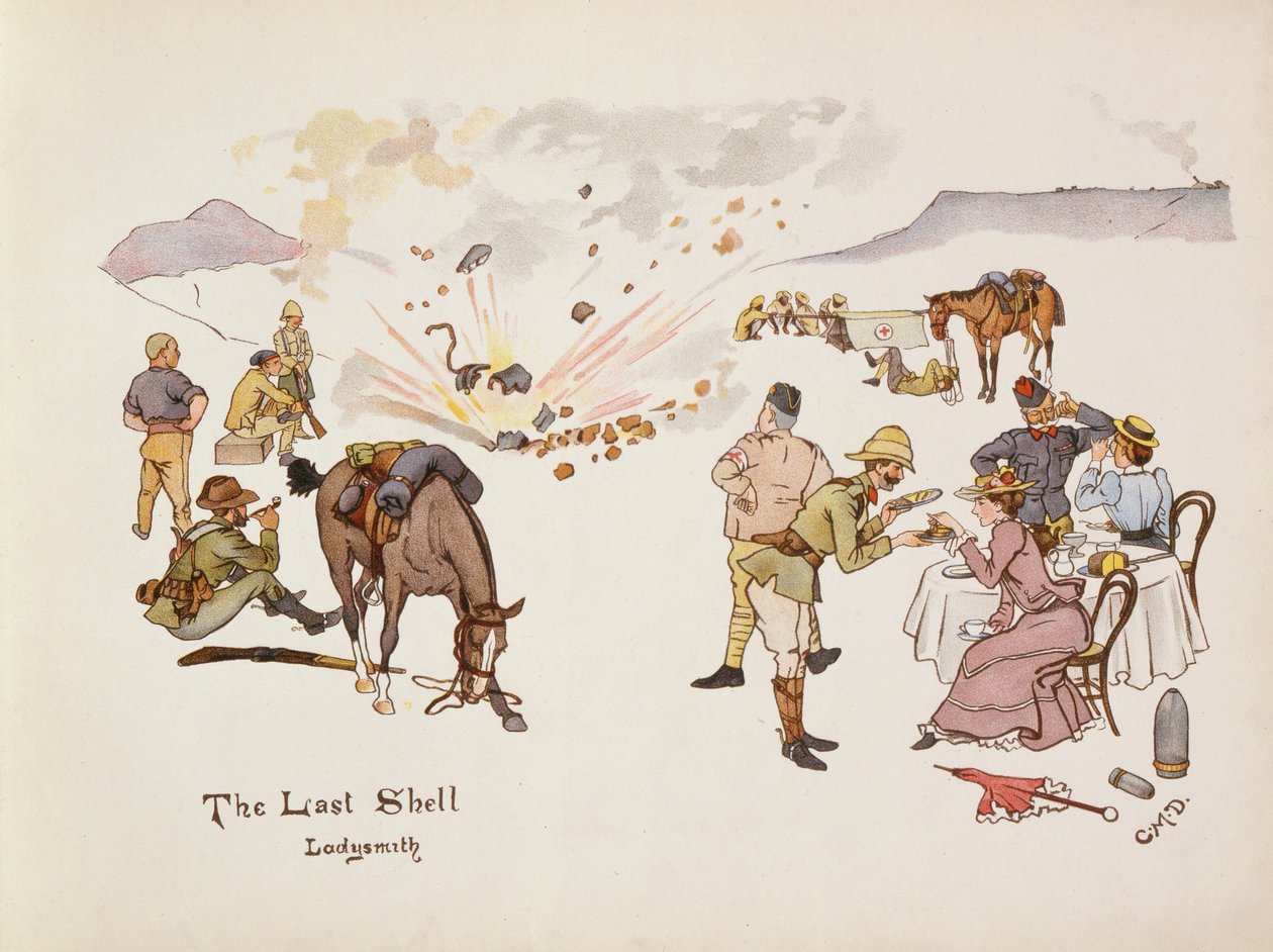The Last Shell, Ladysmith, från The Leaguer of Ladysmith, 1900 av Captain Clive Dixon