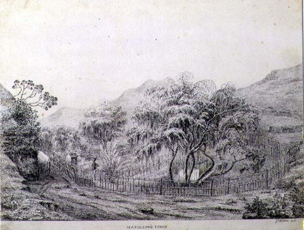 Napoleons grav i Longwood på ön St. Helena av Captain G. Rotton