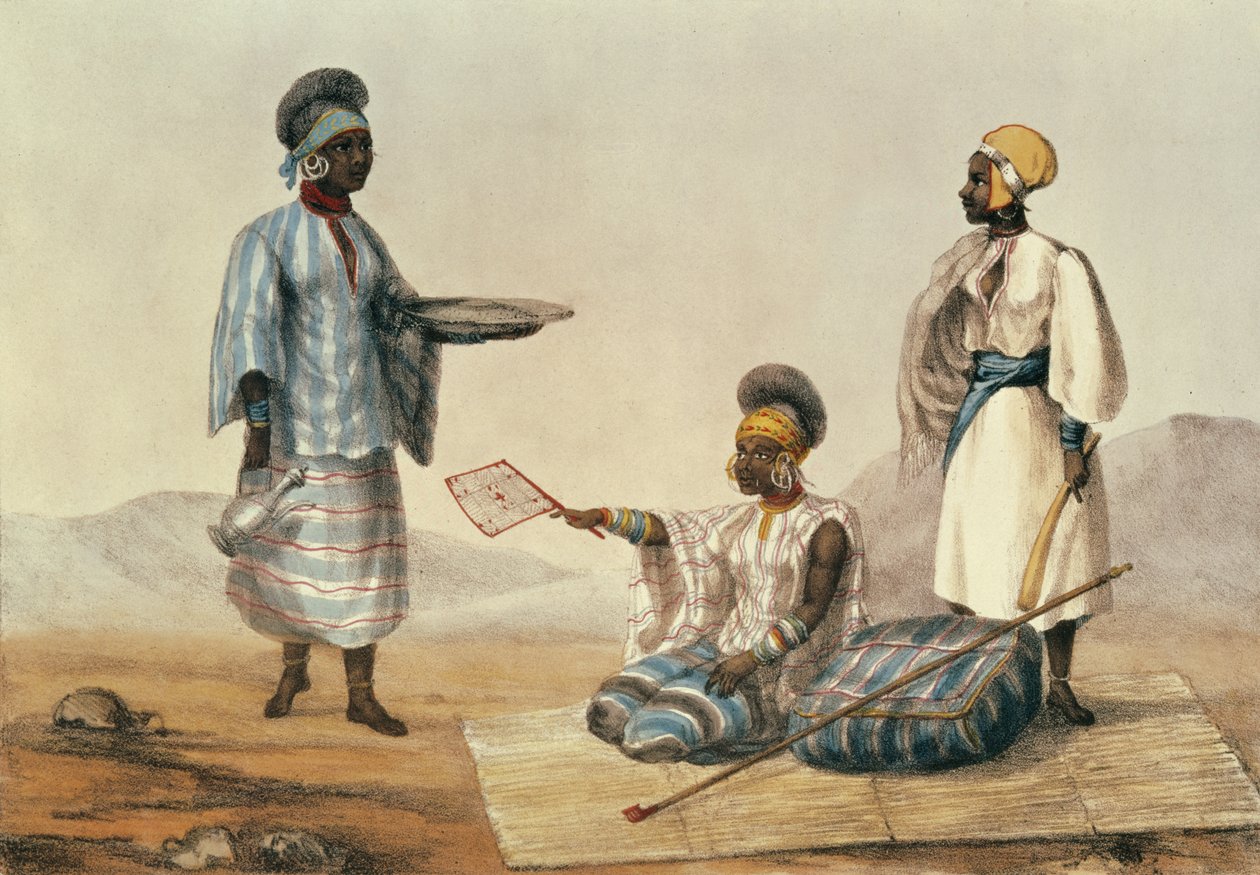 Black people of Soudan, tallrik från A Narrative of Travels in Northern Africa graverad av M. Gauci (fl.1810-46) 1821 av Captain George Francis Lyon