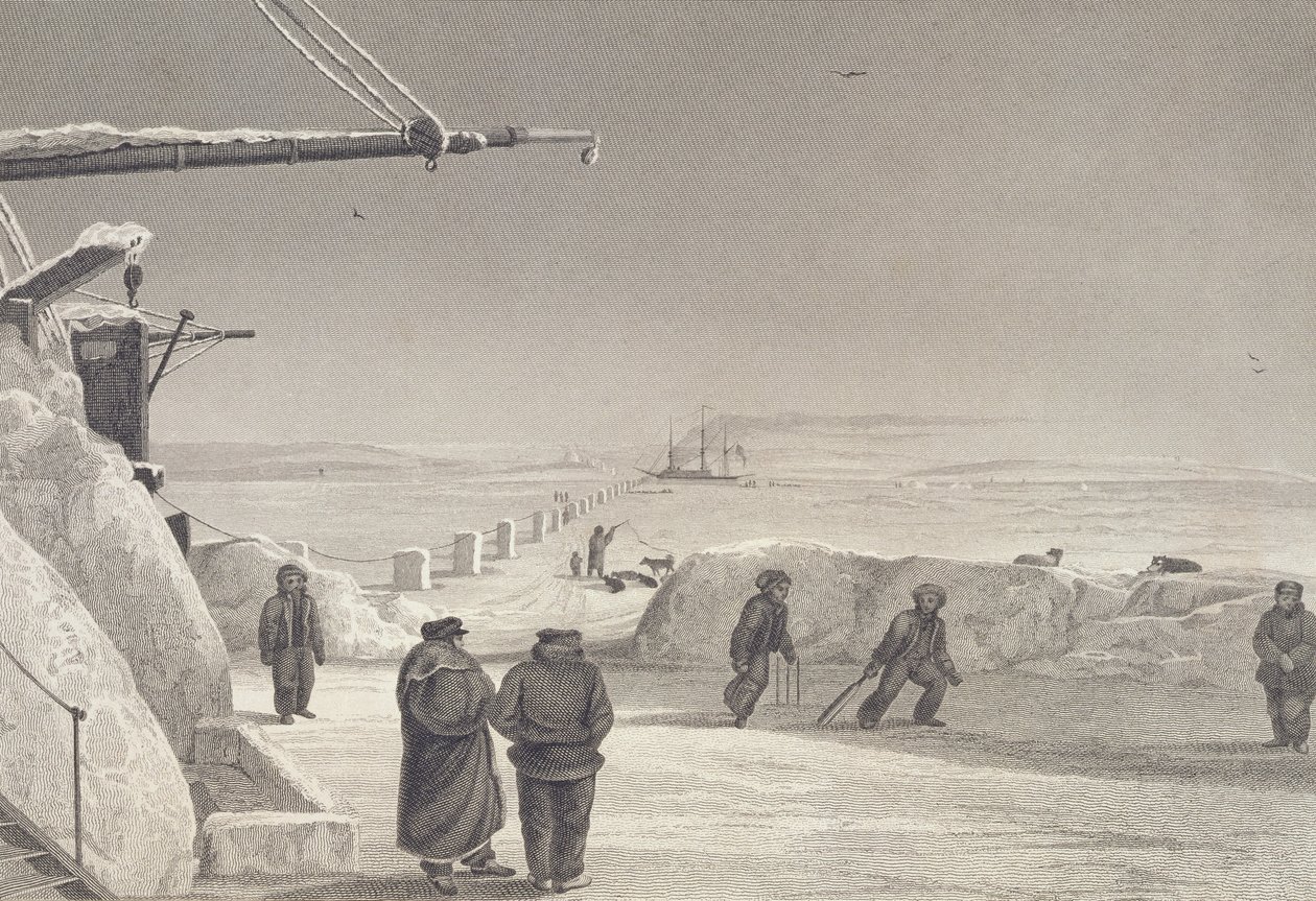 Situationen för H.M. Ships Fury och Hecla vid Igloolik, 1822-23, från "Journal of a Second Voyage for the Discovery of a North West Passage from the Atlantic to the Pacific performed in the Years 1821-22-23". av Captain George Francis Lyon