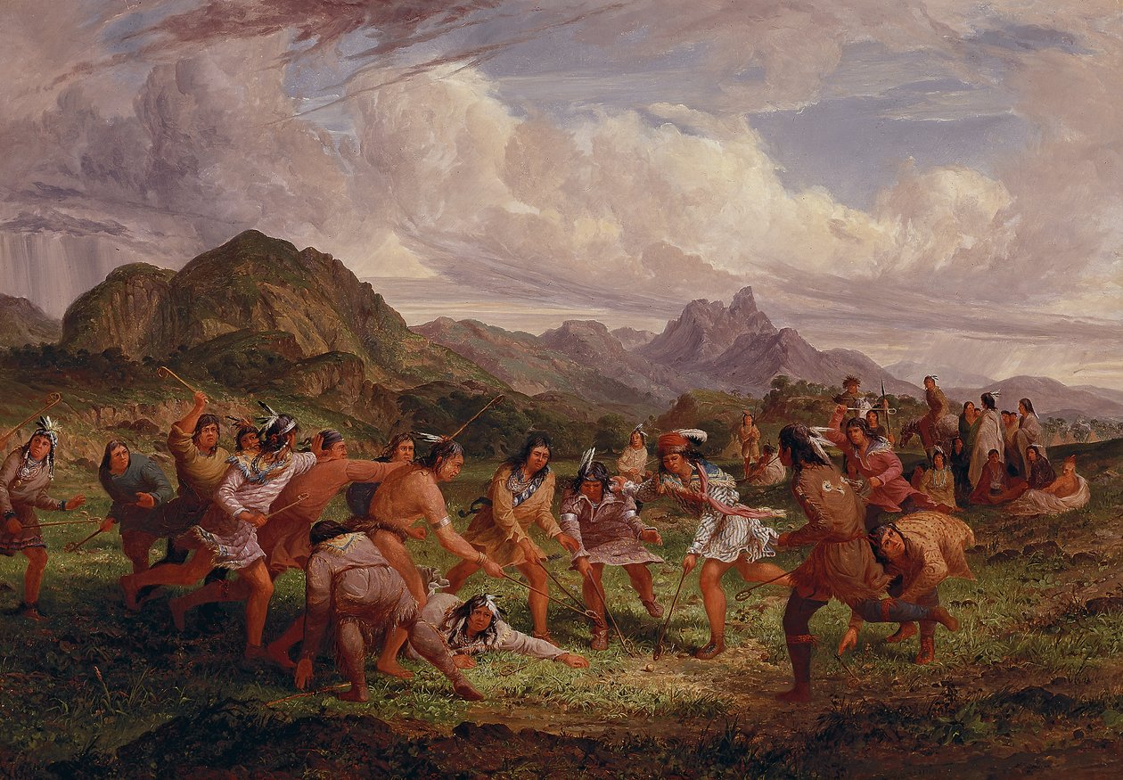 Bollspelande bland Sioux-indianerna, 1851 av Captain Seth Eastman