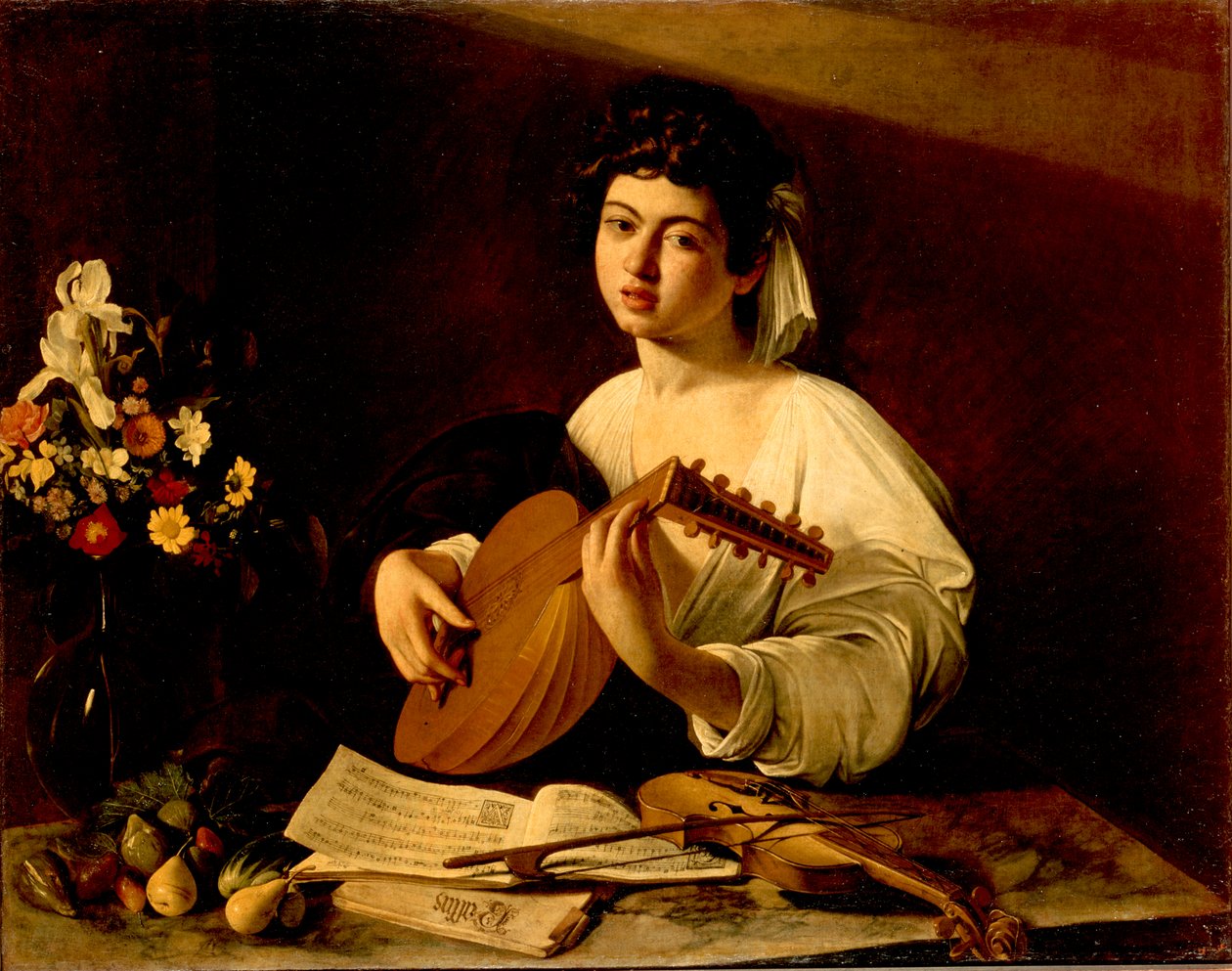 Den luta-spelare av Michelangelo Merisi Caravaggio