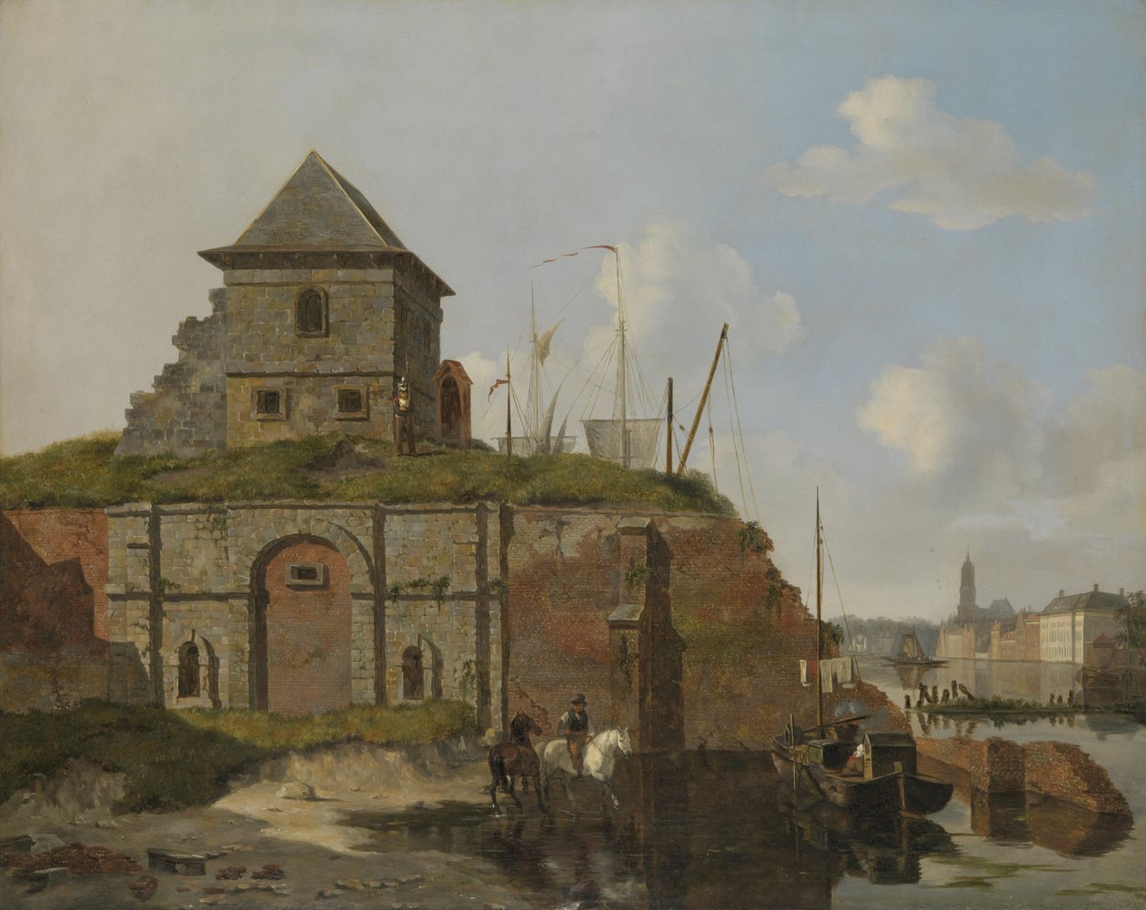 Town wall with gunpowder arsenal av Carel Jacobus Behr