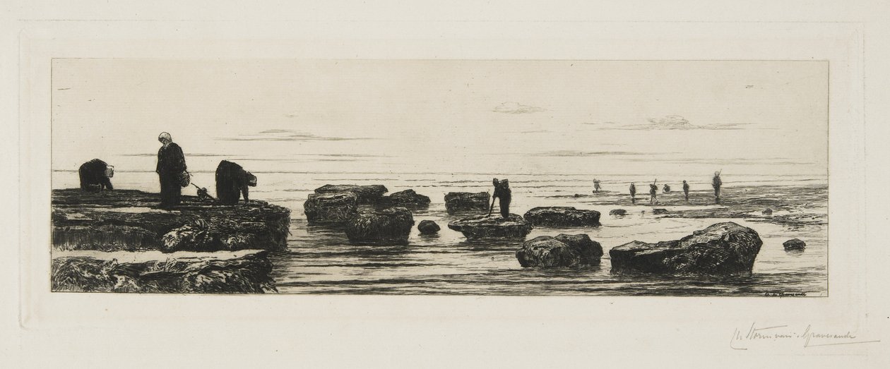 Tångsamlare i Veules, ca 1885 av Carel Nicolaas Storm van 