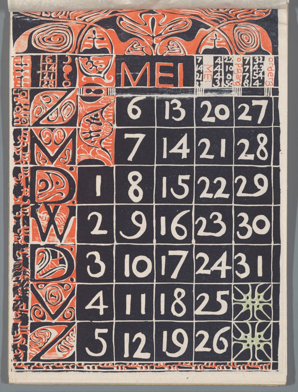 Kalenderblatt Mai 1900 av Carel Adolph Lion Cachet