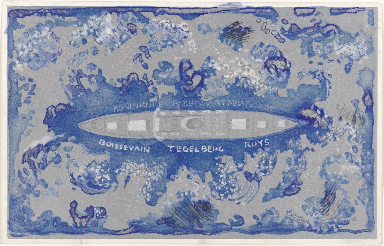 Design för en vinjett för Koninklijke Paketvaart Maatschappij av Carel Adolph Lion Cachet