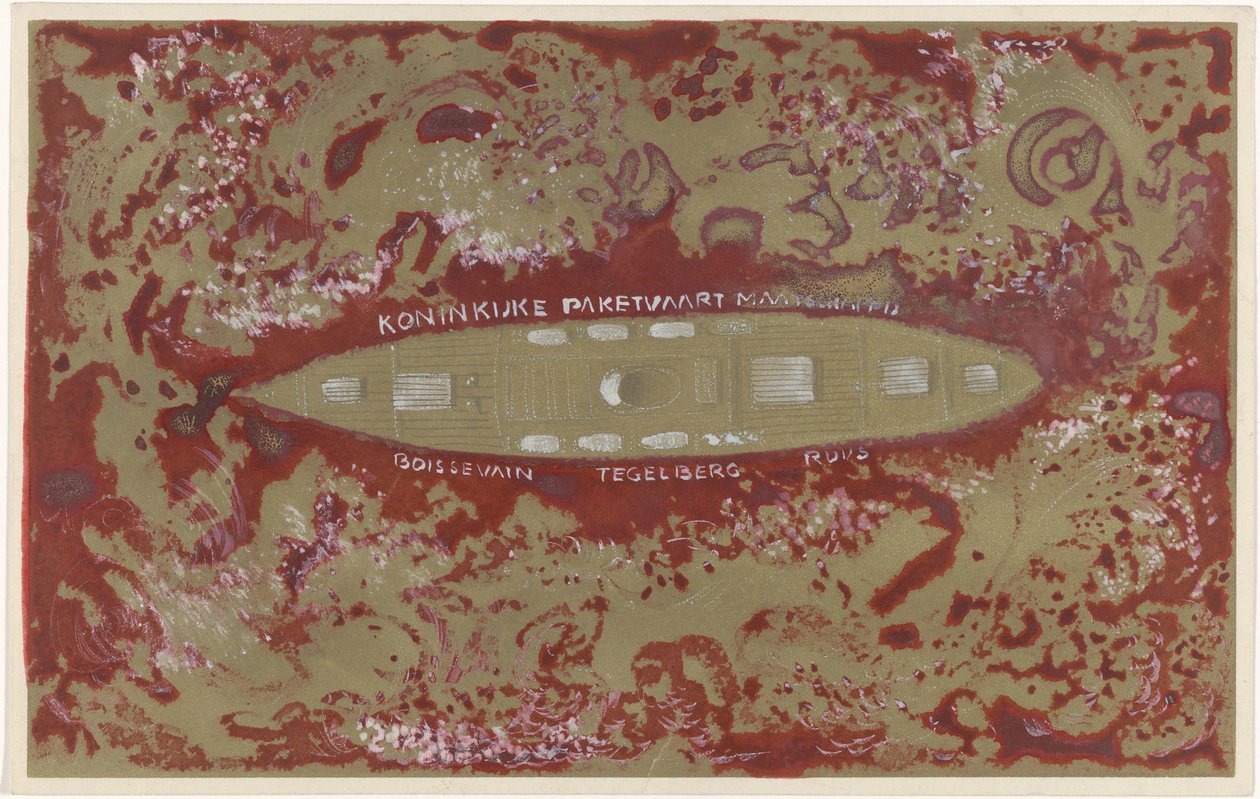 Design för vinjett av Koninklijke Paketvaart Maatschappij av Carel Adolph Lion Cachet