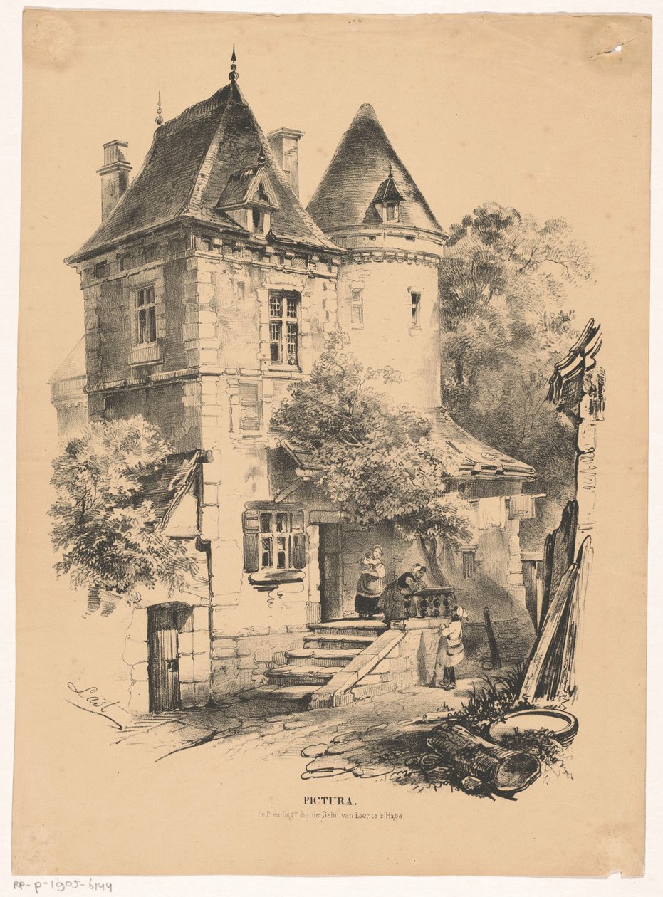 Serviceingång till ett slott eller hus Pictura (serietitel på objekt) av Carel Christiaan Antony Last