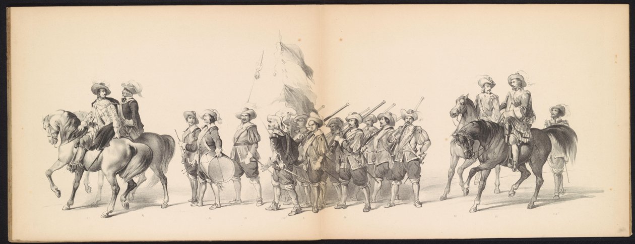 Masquerade of the Leiden Students, 1850 (skylt 10) Intogt av Frederik Hendrik i 