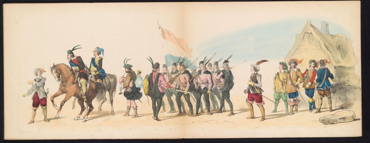 Masquerade of the Leiden Students, 1850 (skylt 11) Intogt av Frederik Hendrik i 
