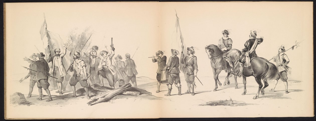Masquerade of the Leiden Students, 1850 (Plåt 12) Intogt av Frederik Hendrik i 