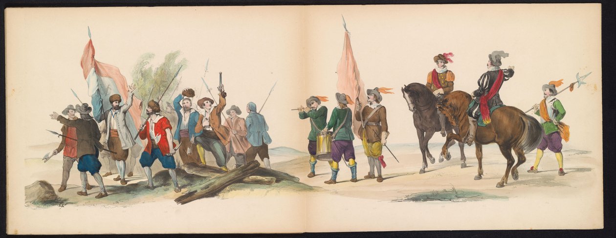 Masquerade of the Leiden Students, 1850 (skylt 12) Intogt av Frederik Hendrik i 