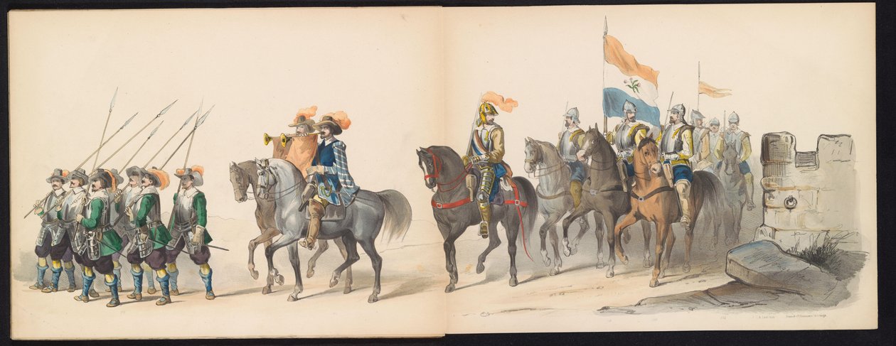 Masquerade of the Leiden Students, 1850 (Plåt 13) Intogt av Frederik Hendrik i 