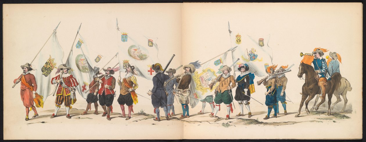 Masquerade of the Leiden Students, 1850 (skylt 3) Intogt av Frederik Hendrik i 