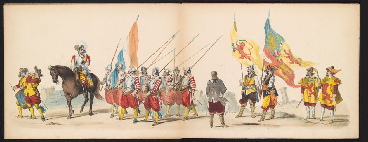 Masquerade of the Leiden Students, 1850 (skylt 5) Intogt av Frederik Hendrik i 
