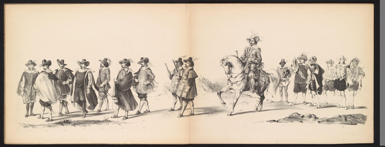 Masquerade of the Leiden Students, 1850 (skylt 6) Intogt av Frederik Hendrik i 