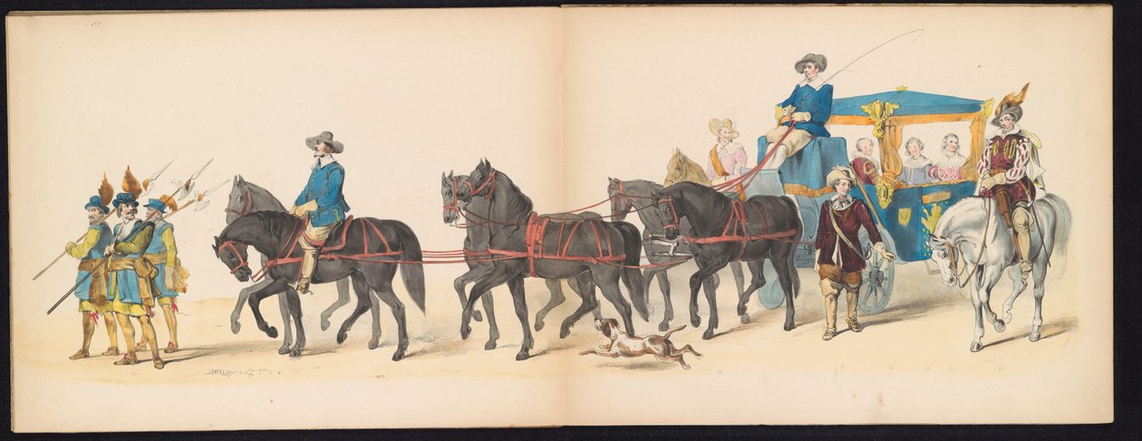 Masquerade of the Leiden Students, 1850 (Plåt 8) Intogt av Frederik Hendrik i 