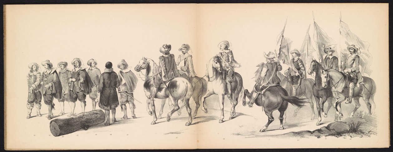 Masquerade of the Leiden Students, 1850 (skylt 9) Intogt av Frederik Hendrik i 
