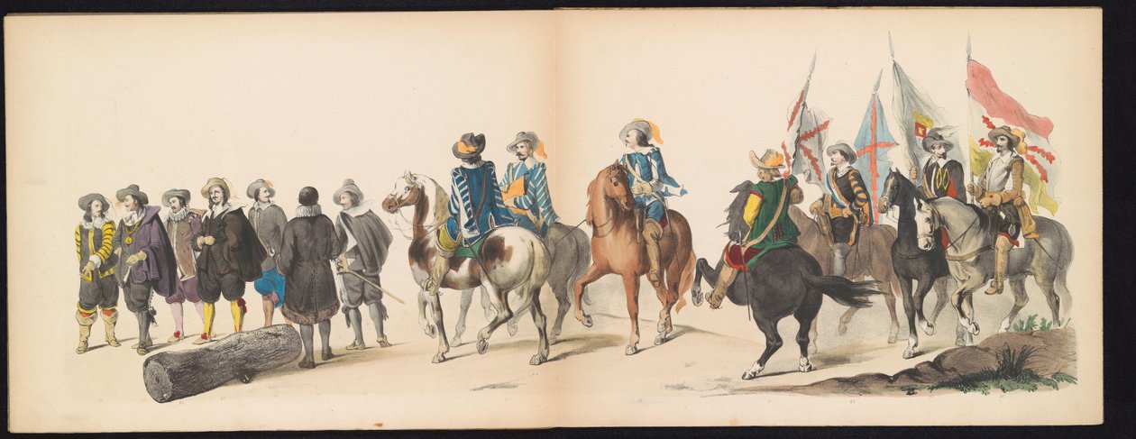 Masquerade of the Leiden Students, 1850 (skylt 9) Intogt av Frederik Hendrik i 