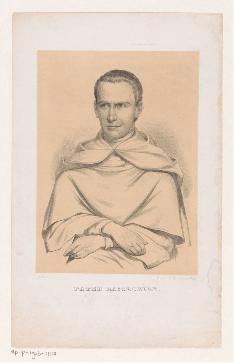 Porträtt av Jean-Baptiste Henri Lacordaire av Carel Christiaan Antony Last