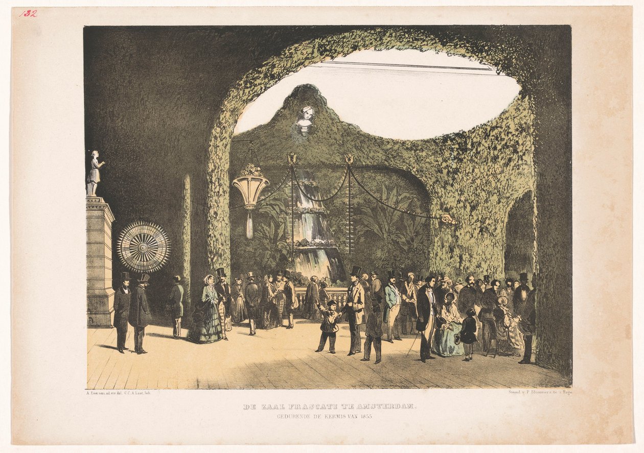 Hall i Frascati i Amsterdam 1855 Frascati-hallen i Amsterdam under mässan 1855 (titel på objekt) av Carel Christiaan Antony Last
