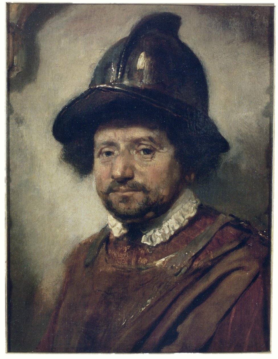 Man med hjälm av Carel Fabritius