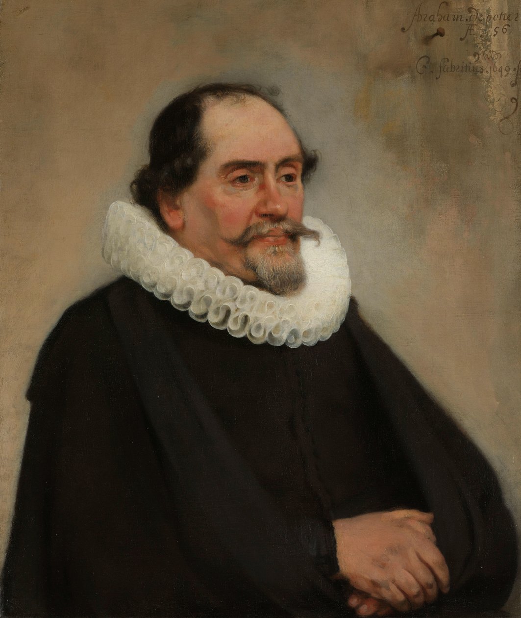 Porträtt av Abraham de Potter, Amsterdam Silk Merchant Abraham de Potter (1592-1650). Amsterdam Silk Merchant av Carel Fabritius
