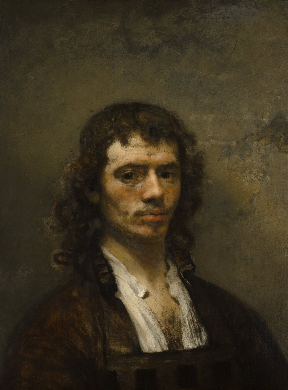 Självporträtt, ca 1645 (olja på pannå) av Carel Fabritius