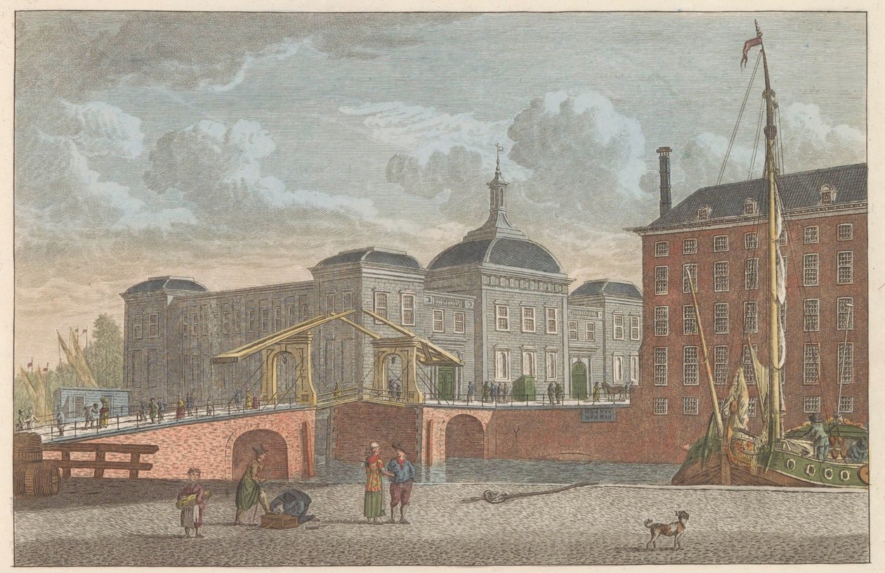 Beurs te Rotterdam, ca. 1790 Beurs te Rotterdam / Börsen i Rotterdam (titel på objekt) av Carel Frederik Bendorp (I)