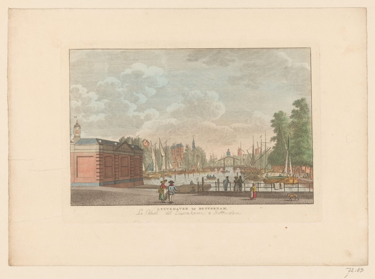 Utsikt över Leuvehaven i Rotterdam Leuvehaven i Rotterdam / La canal dit Leuvehaven a Rotterdam (titel på objekt) av Carel Frederik Bendorp (I)