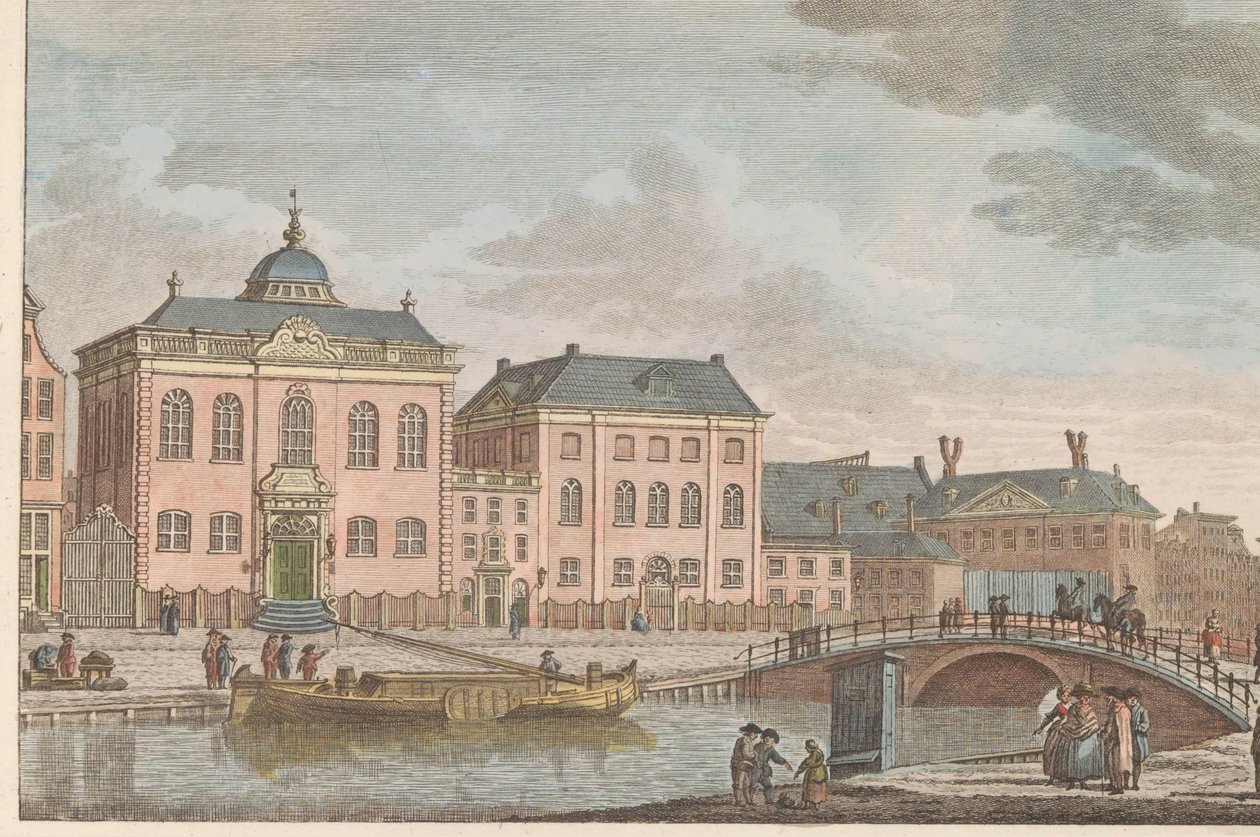Högtyska synagogan i Amsterdam, ca 1790 Högtyska judiska kyrkan i Amsterdam / Sijnagogue Allemandé à Amsterdam (titel på objektet) av Carel Frederik Bendorp (I)