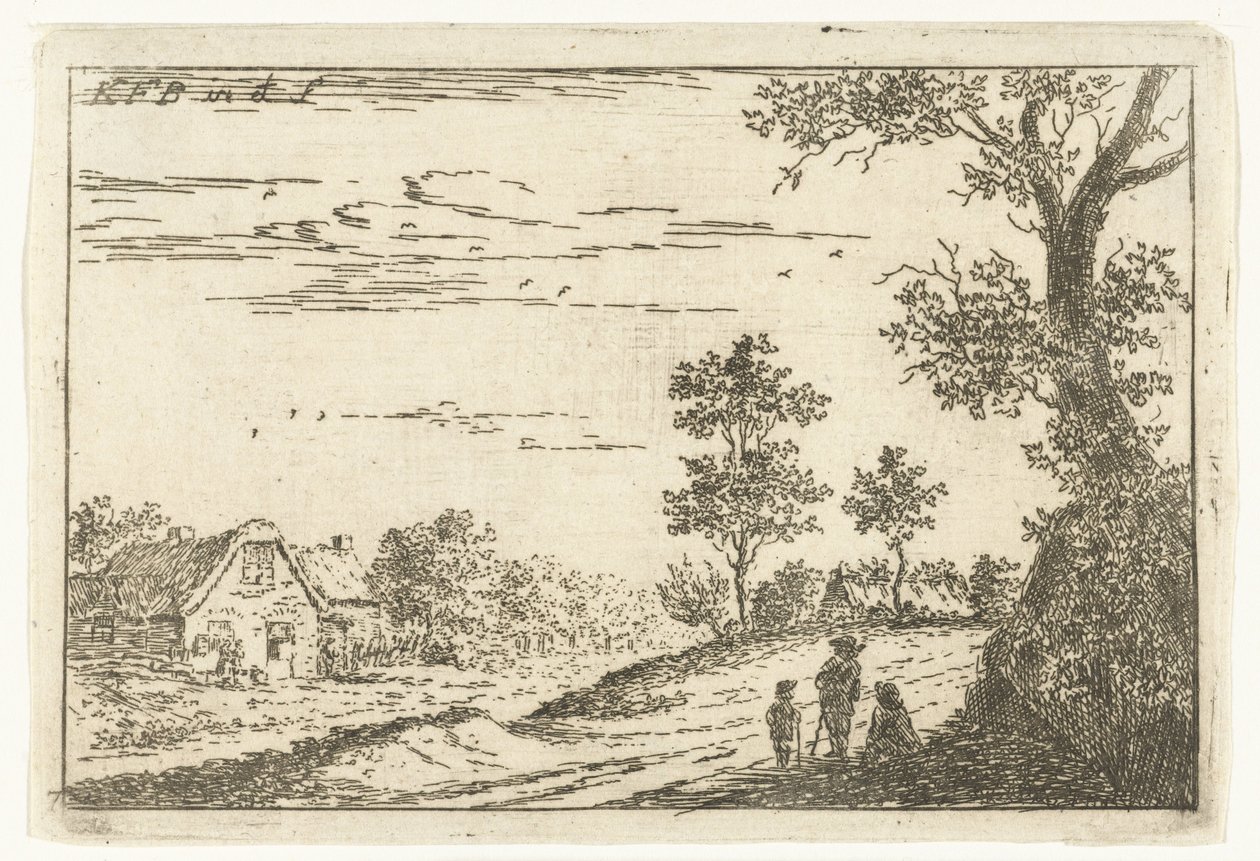 Landskap med gård Landskap (serietitel) av Carel Frederik Bendorp (I)